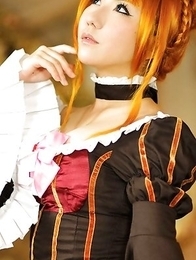 Saku is the most amazing blonde in epoque dress and room